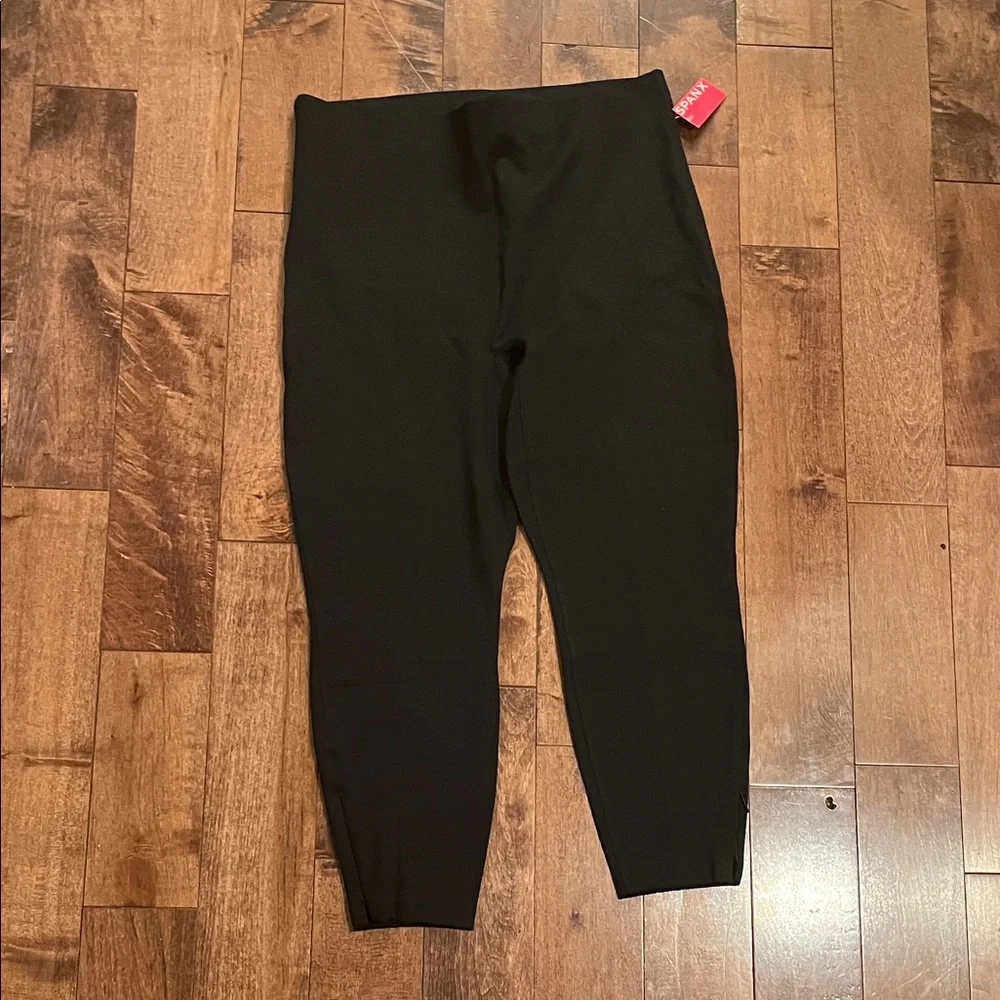 SPANX Black Women's SuperSmooth Ponte Zip Leggings - Picture 2 of 6